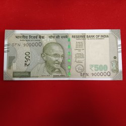 500 Rs Rare Fancy Number Note 900000 Gem Bunc Condition Sku 08