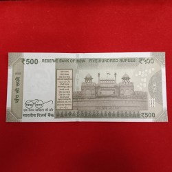 Alternative view of 500 Rs Rare Fancy Number Note 900000 Gem Bunc Condition Sku 08