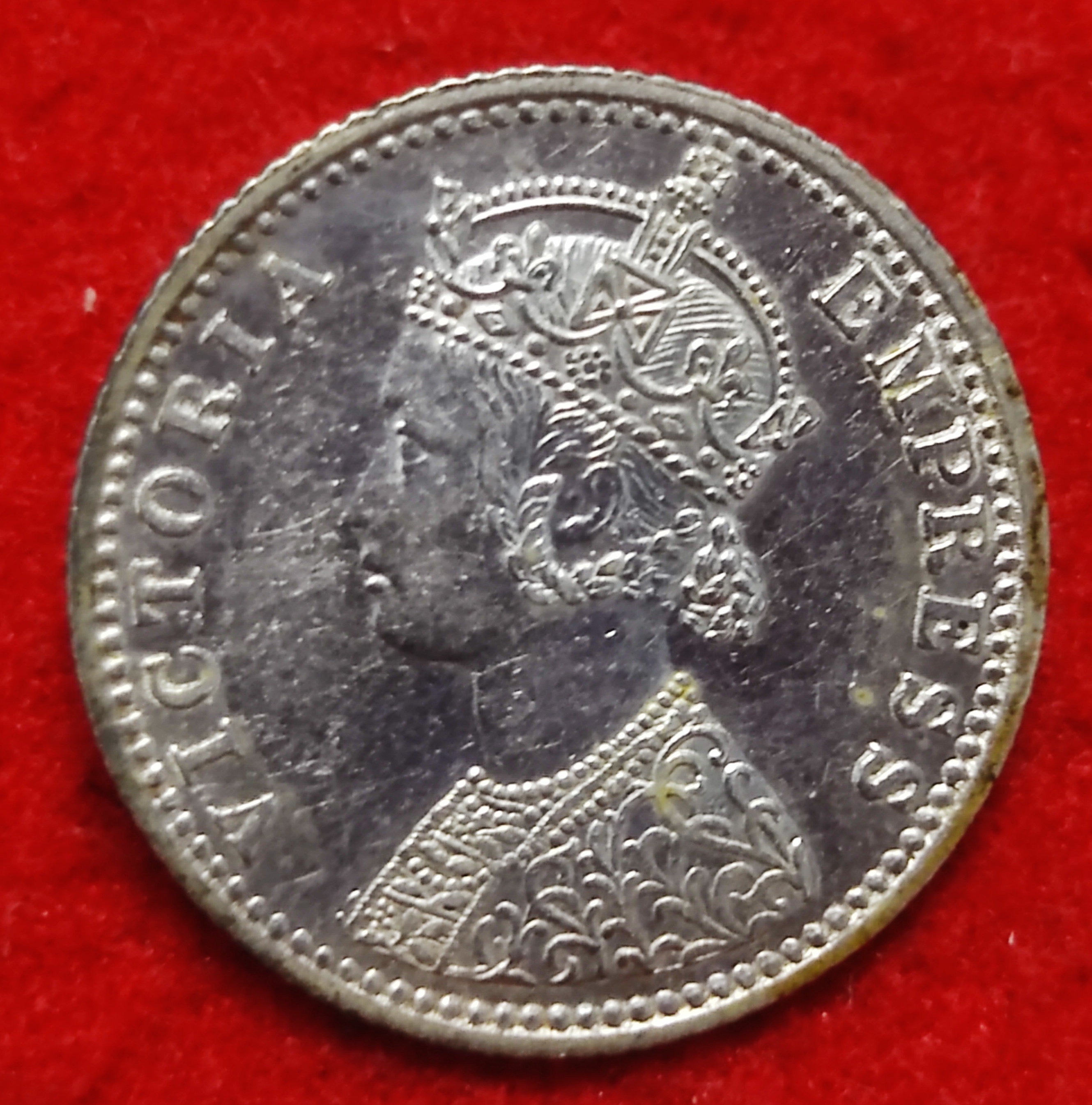 RARE 1/4 RUPEE COIN VICTORIA EMPRESS 1897 BOMBAY MINT - Image 2