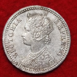 Alternative view of 1/4 RUPEE VICTORIA EMPRESS 1893 CALCUTTA MINT