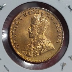 Alternative view of ONE QUARTER ANNA GEORGE V 1926 BOMBAY BU CONDITION