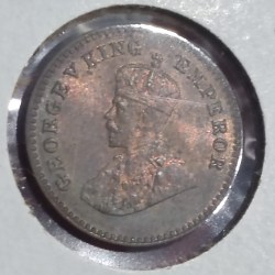 Alternative view of 1/12 ANNA GEORGE V 1933 CALCUTTA TONED UNC CONDITION