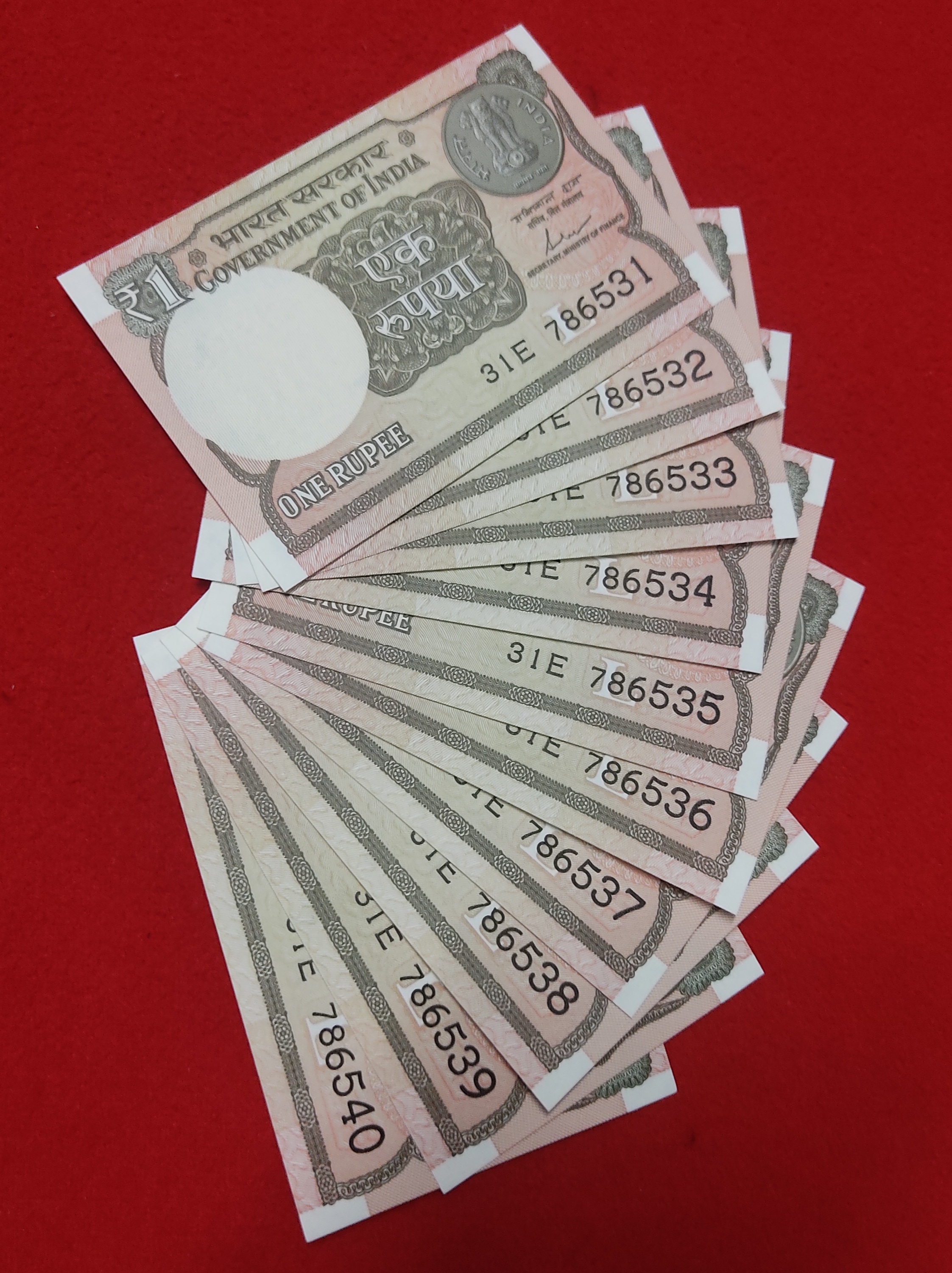 ONE RUPEE STARTING 786 NUMBER SET GEM UNC CONDITION
