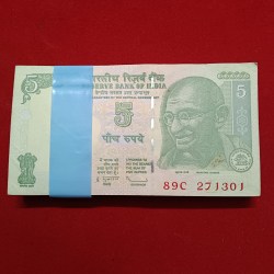 Five Rs Mahatma Gandhi Bundle Governor D.Subaraw Unc Condition 2009 Year 271301