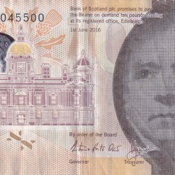Scotland 10 Pounds (Bank of Scotland) Rare Note #B2