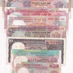 INDIA 9 DIFFERENT NOTES RARE ( 9 NOTE SET)