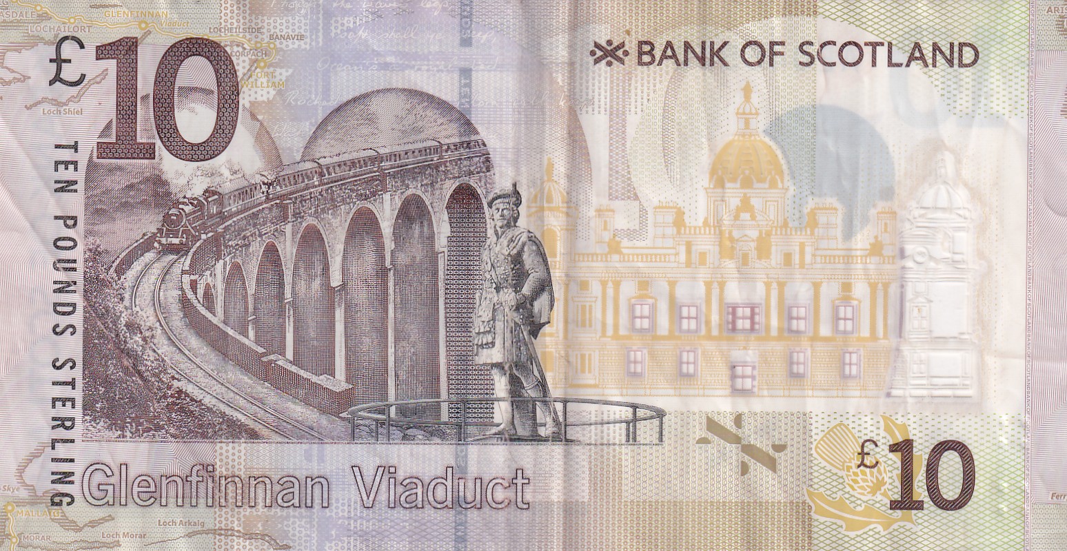 Scotland 10 Pounds (Bank of Scotland) Rare Note #B2 - Image 2