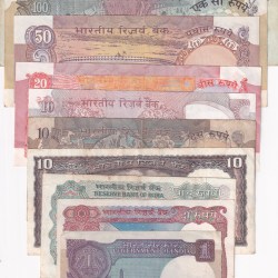 Alternative view of INDIA 9 DIFFERENT NOTES RARE ( 9 NOTE SET)