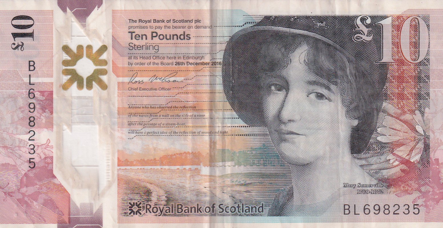 Scotland 10 Pounds (Bank of Scotland) Rare Polymer Note #B2