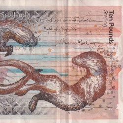 Alternative view of Scotland 10 Pounds (Bank of Scotland) Rare Polymer Note #B2