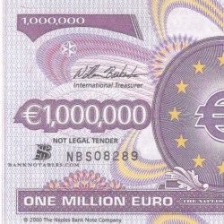 Alternative view of Eurozone 1 000 000 euros Rare Note with Cover
