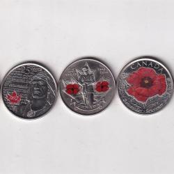 CANADA 7 Different (25 Cents) Rare Commemorative Coloured Coin Set#AA-1