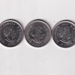 Alternative view of CANADA 7 Different (25 Cents) Rare Commemorative Coloured Coin Set#AA-1