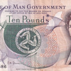 Isle of Man 10 Pounds - Elizabeth II Rare Note #B2
