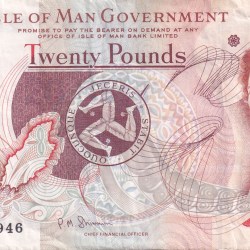 Isle of Man 20 Pounds Rare Note #B2