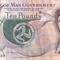 Isle of Man 10 Pounds - Elizabeth II Rare Note #B2