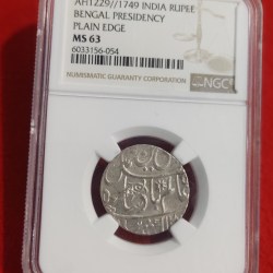 INDIA RUPEE BENGAL PRESIDENCY NGC GRADED UNC CONDITION MS 63