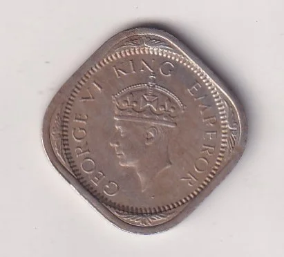 India - British 2 Annas 1941 - George VI Rare Coin
