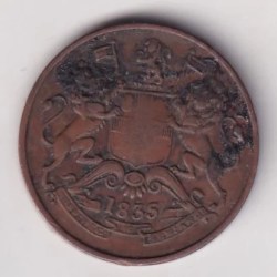 India - British ½ Anna 1835 Rare Coin
