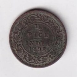 British India 1/2 Pice 1898 (Victory) Rare Coin