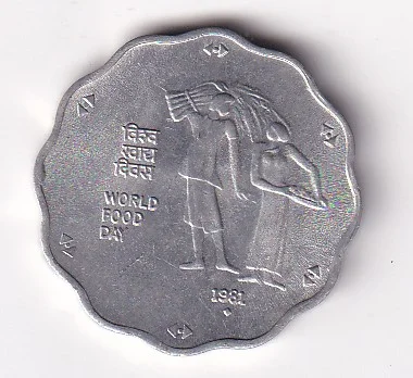 India 10 Paise 1981 (World Food Day) Rare Coin