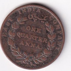 Alternative view of British India ¼ Anna 1885 (Victoria) Rare Coin