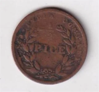 British India ½ Pice 1853 (Victoria) Rare Coin