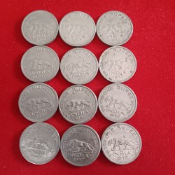 George VI One Rupee India 1947 Year Bombay Mint 7 Pcs Given British of India