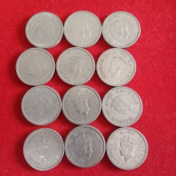Alternative view of George VI One Rupee India 1947 Year Bombay Mint 7 Pcs Given British of India