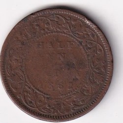 British India Half Rupees (1862) Victoria Rare coin