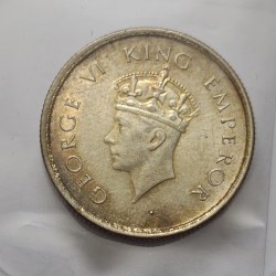 British India George VI Half Rupee 1939 Silver Coin UNC