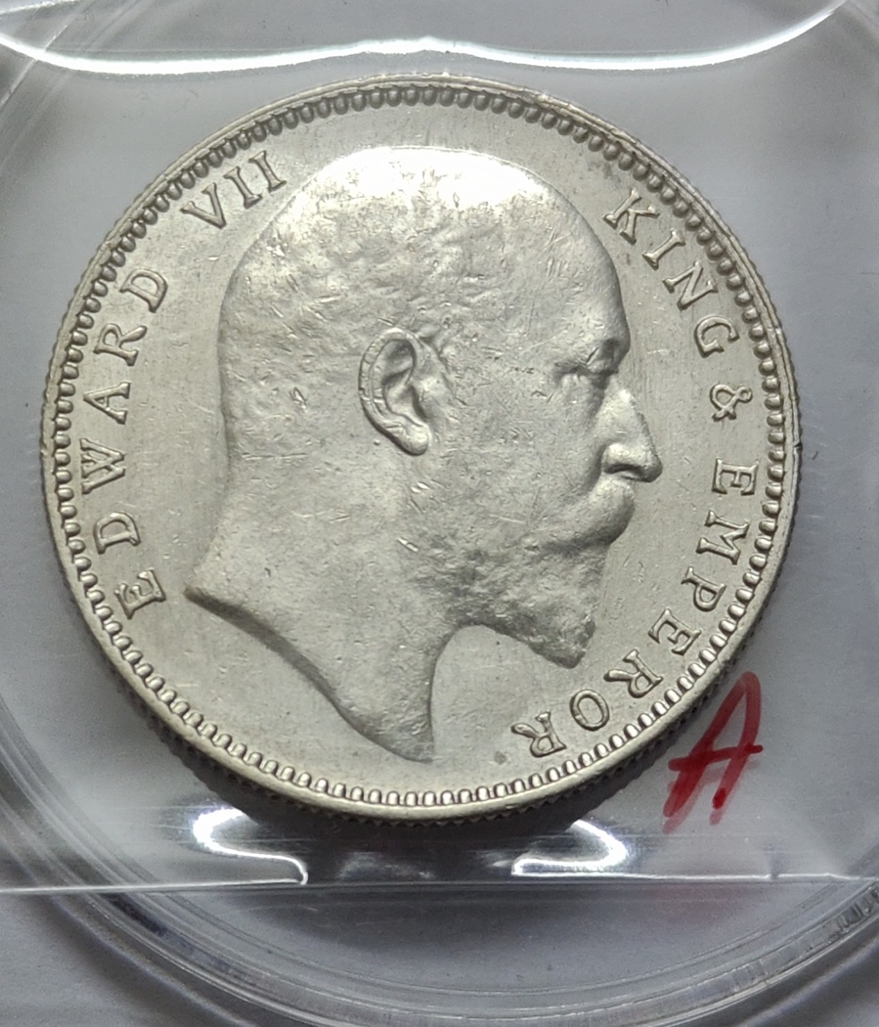 British India Edward 1907 Silver Coin UNC Mumbai Mint