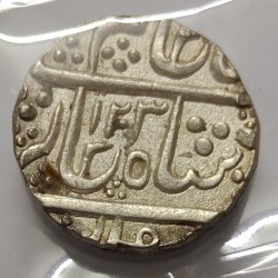 Alternative view of Princely States Indore Rupee Ahalya Bai Leaf And Shivalingam Shivling Silver Coin High Grade UNC