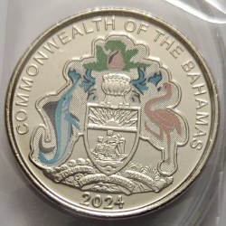 Alternative view of Central Bank Of Bahamas 25 Cents Royal Canadian Coin BUNC