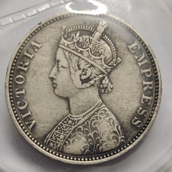 British India Victoria One Rupee 1881 Silver Coin Rare