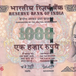 1000 RUPEES GOVERNOR Y.B.REDDY RARE A.U CONDITION NOTE WITH FANCY NUMBER ENDING 786