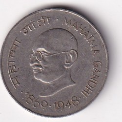 India 1 Rupee Mahatma Gandhi Commemorative Coin#AA-24