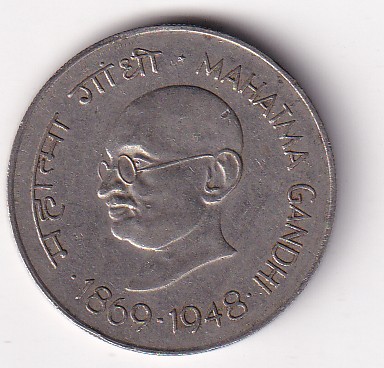 India 1 Rupee Mahatma Gandhi Commemorative Coin#AA-24