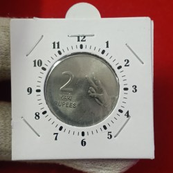 Alternative view of Two Rs FSS 10"o Clock Error Coin 2007 Year Noida Mint Unc Condition RBI Mistake Coin