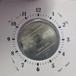 Two Rs FSS 10"o Clock Error Coin 2007 Year Noida Mint Unc Condition RBI Mistake Coin
