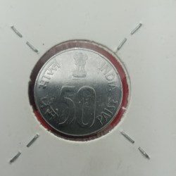 Alternative view of 50 Paise FSS Ex Rare Coin India 1993 Year Bombay Mint Good Condition Coin 03