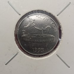 50 Paise FSS Ex Rare Coin India 1993 Year Bombay Mint Good Condition Coin 03