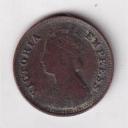 Alternative view of British India 1/2 Pice 1901 Victoria Rare Coin #AA-42
