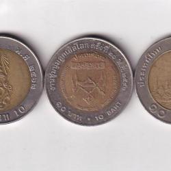 Alternative view of 5 Different Thailand Commemorative 10 Baht Rare Coin Set (5 Pcs)#AA-48