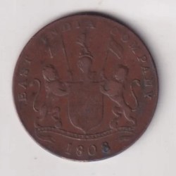 India, British › Madras Presidency 20 Cash 1808 Rare Coin