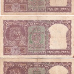 Alternative view of 2 RUPEES HALF TIGER GOVERNOR P.C.BHATTACHARYA RARE NOTE BUYER WILL RECEIVE RANDOMLY 1 NOTE