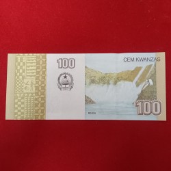 Alternative view of 100 Kwanzas banknote from Angola specifically issued by the Banco Nacional de Angola