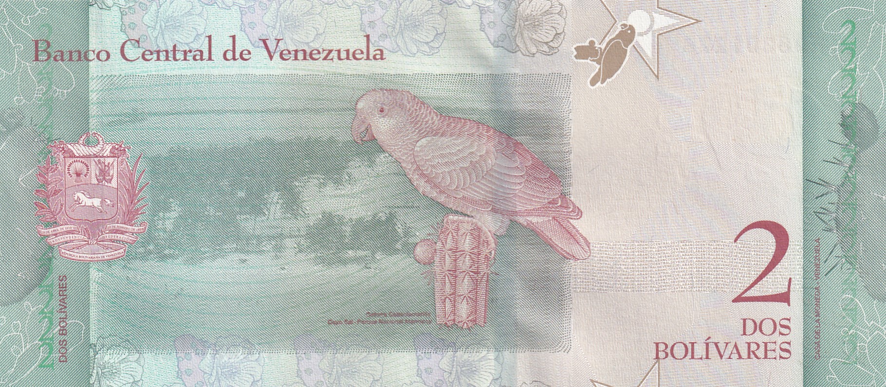 Venezuela 2 Bolívares Rare GEN UNC 1 Note - Image 2