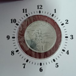 One Rs Akam 11" o Clock Error Coin Shifted Year 2023 Calcutta Mint UNC Condition