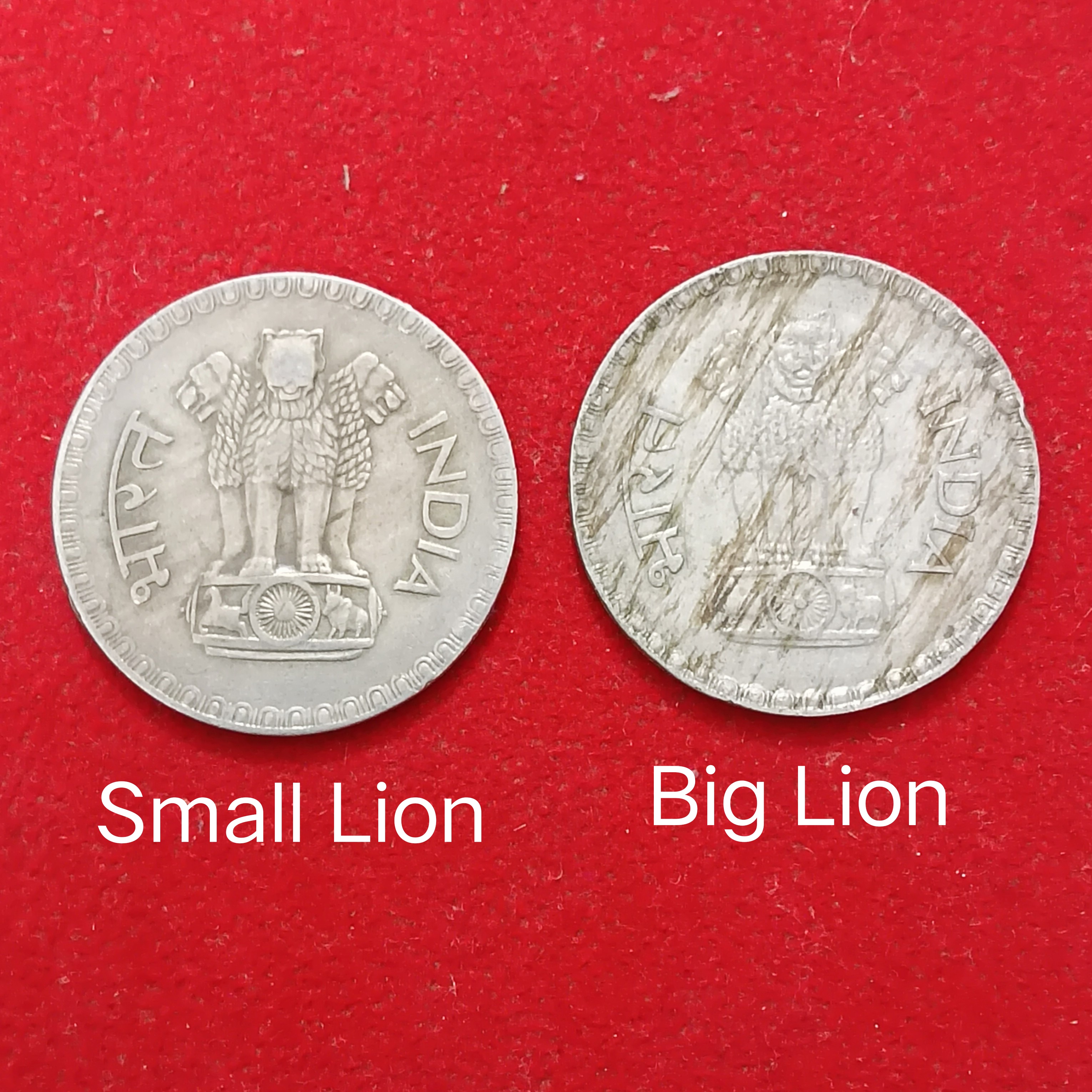 One Rs Dabbu Coin Lion Variety 1979 Year 2 Pcs Given Republic of India